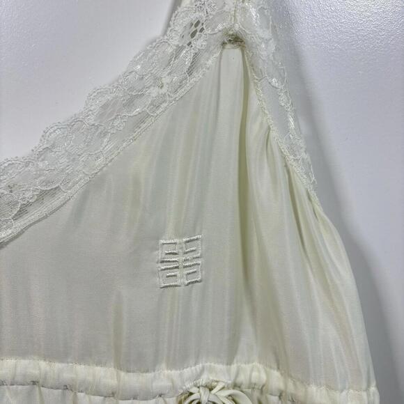 Vintage Givenchy Intimates Silk Blend Night Gown Lace Trim Coquette Whimsy Fairy - Picture 3 of 9